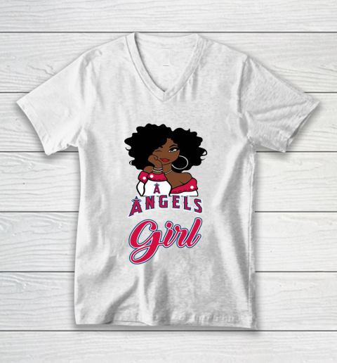 Los Angeles Angelss Girl MLB V-Neck T-Shirt 2