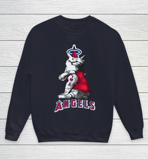 MLB Baseball My Cat Loves Los Angeles Angels Youth Sweatshirt 2