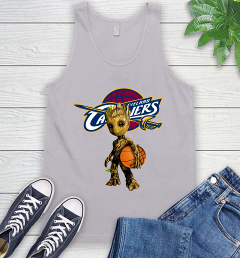 Cleveland Cavaliers NBA Basketball Groot Marvel Guardians Of The Galaxy Tank Top 4
