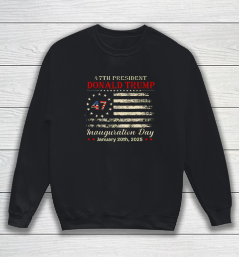 President Donald Trump Inauguration Day 2025 Vintage US Flag Sweatshirt