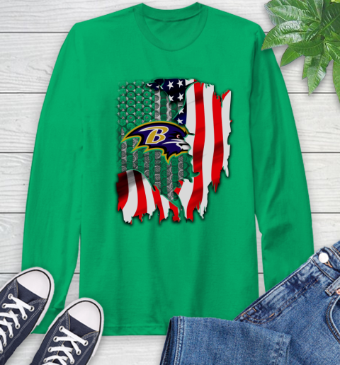 Baltimore Ravens NFL Football American Flag Long Sleeve T-Shirt 9 Baltimore Ravens NFL Football American Flag Long Sleeve T-Shirt - Image 9