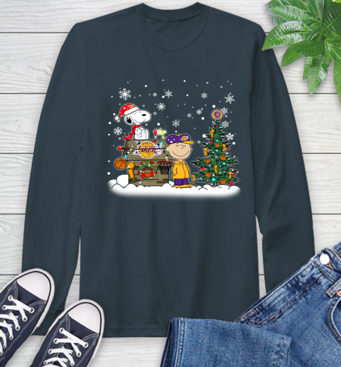 Los Angeles Lakers NBA Basketball Christmas The Peanuts Movie Snoopy Championship Long Sleeve T-Shirt 9
