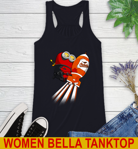 MLB Baseball Baltimore Orioles Deadpool Minion Marvel Shirt Racerback Tank 8