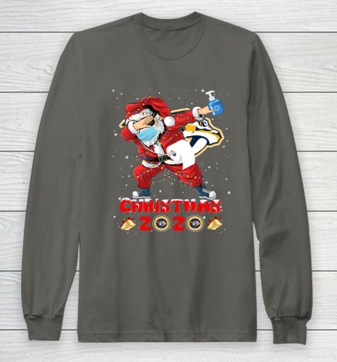 Nashville Predators Funny Santa Claus Dabbing Christmas 2020 NHL Long Sleeve T-Shirt 5