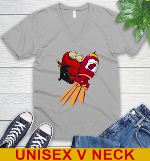 NBA Basketball Miami Heat Deadpool Minion Marvel Shirt V-Neck T-Shirt 3
