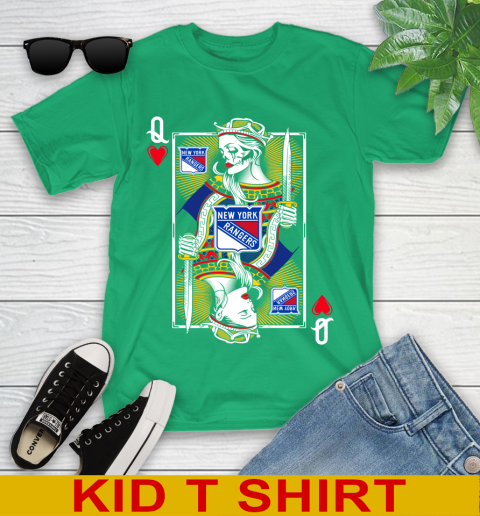 NHL Hockey New York Rangers The Queen Of Hearts Card Shirt Youth T-Shirt 7