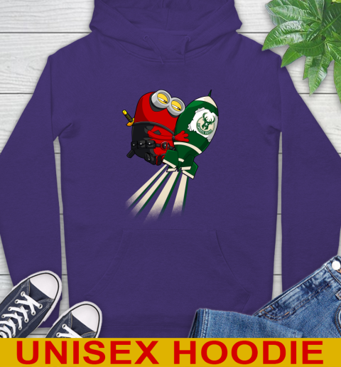 NBA Basketball Milwaukee Bucks Deadpool Minion Marvel Shirt Hoodie 5
