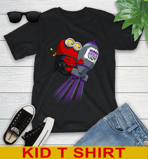 NBA Basketball Sacramento Kings Deadpool Minion Marvel Shirt Youth T-Shirt