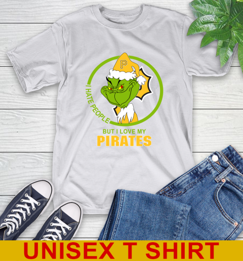 Pittsburgh Pirates MLB Christmas Grinch I Hate People But I Love My Favorite Baseball Team T-Shirt 12