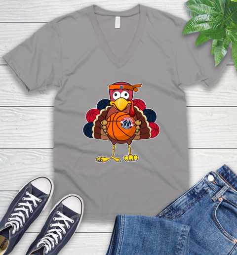 Washington Wizards Turkey thanksgiving day V-Neck T-Shirt 4