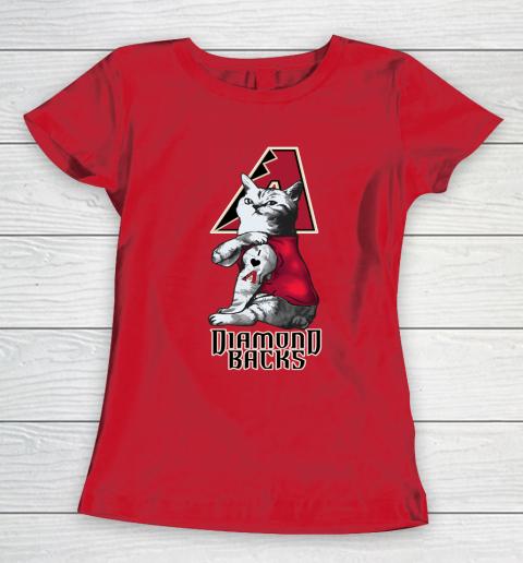 MLB Baseball My Cat Loves Arizona Diamondbacks Women's T-Shirt 9