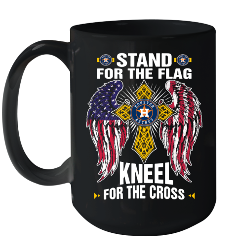 MLB Baseball Houston Astros Stand For Flag Kneel For The Cross Shirt Ceramic Mug 15oz