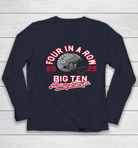 OSU 2020 Big Ten Champions 2020 Four In A Row Youth Long Sleeve 2