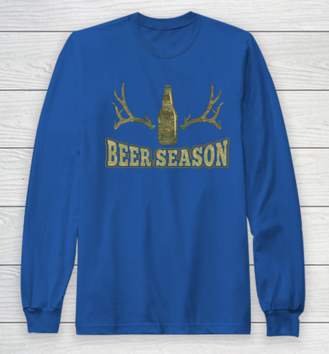 Beer Season Funny Camo Deer Hunting Pun Men Who Love Beers Long Sleeve T-Shirt 4