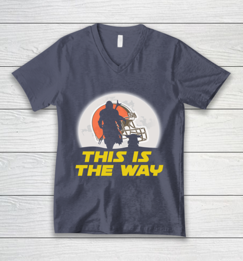 Cleveland Browns NFL Football Star Wars Yoda And Mandalorian This Is The Way V-Neck T-Shirt 7