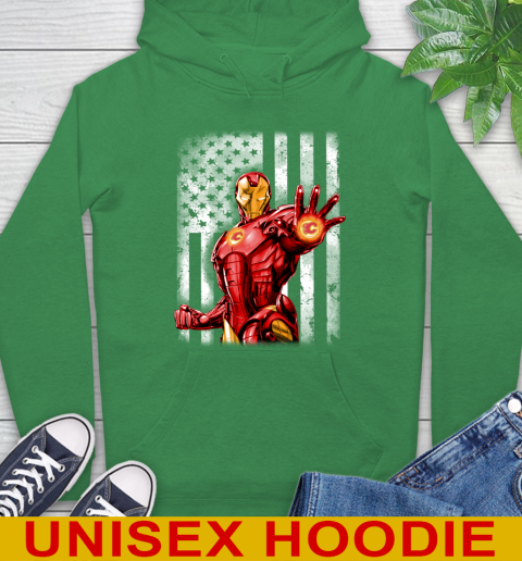 Calgary Flames NHL Hockey Iron Man Avengers American Flag Shirt Hoodie 8