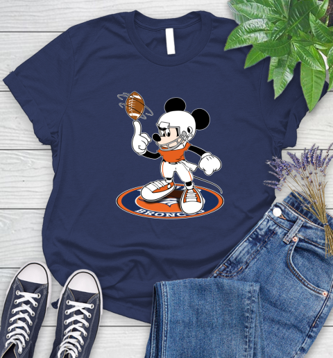 NFL Football Denver Broncos Cheerful Mickey Disney Shirt Women's T-Shirt 12