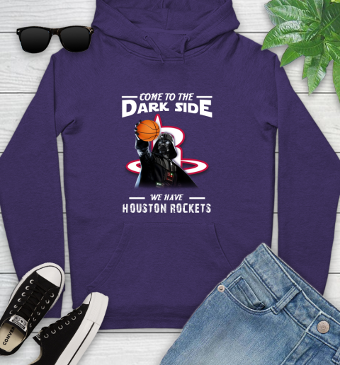 NBA Come To The Dark Side We Have Houston Rockets Star Wars Darth Vader Basketball Youth Hoodie 5
