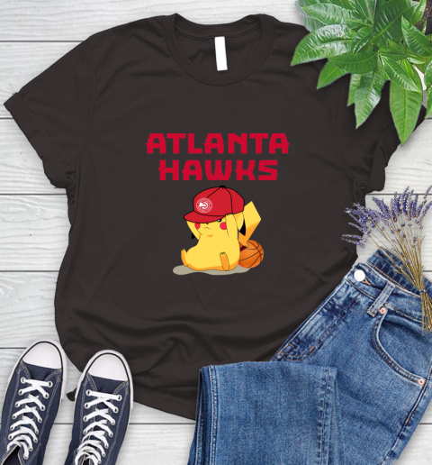 NBA Pikachu Basketball Sports Atlanta Hawks Women's T-Shirt 8