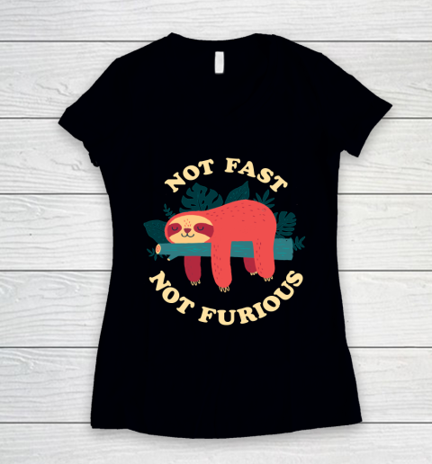 Not Fast, Not Furious Funny Shirt Women's V-Neck T-Shirt