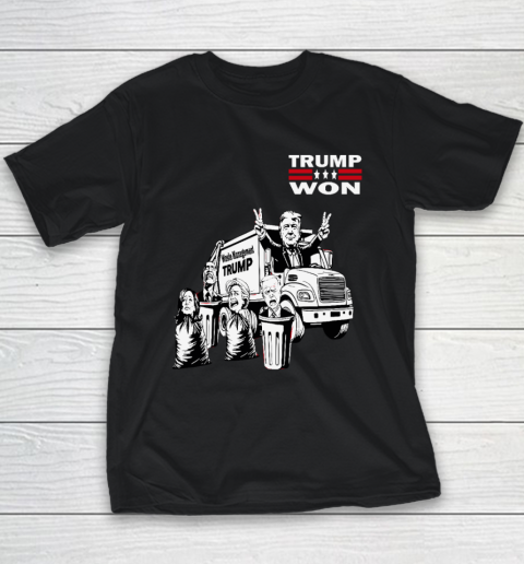 Trump Won Trump Waste Management Funny Trump Garbage Truck Youth T-Shirt