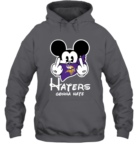 NFL Minnesota Vikings Haters Gonna Hate Mickey Mouse Disney Football T Shirt sRWLRZZBALL hoodie 23 95 151514 front charcoal