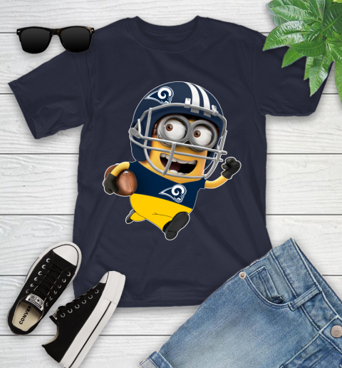NFL Los Angeles Rams Minions Disney Football Sports Youth T-Shirt 3