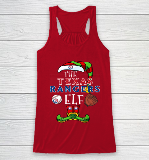 Texas Rangers Christmas ELF Funny MLB Racerback Tank 4