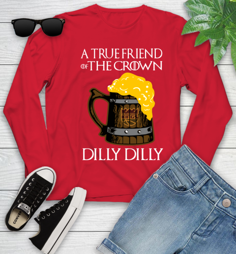 NBA Sacramento Kings A True Friend Of The Crown Game Of Thrones Beer Dilly Dilly Basketball Youth Long Sleeve 11