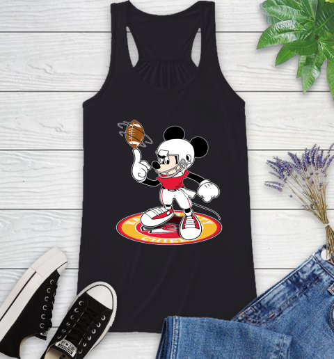 NFL Football Kansas City Chiefs Cheerful Mickey Disney Shirt Racerback Tank