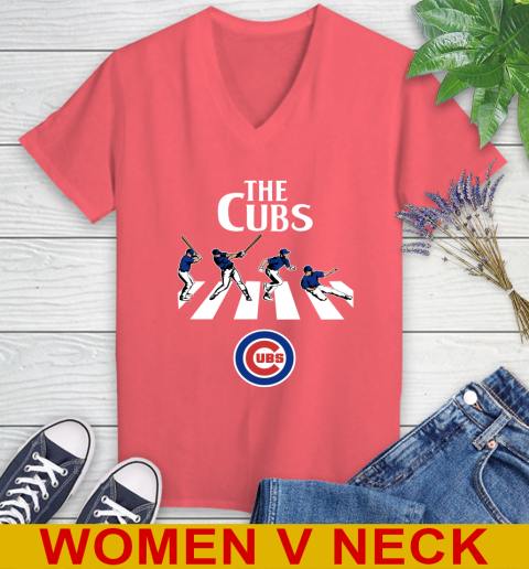 MLB Baseball Chicago Cubs The Beatles Rock Band Shirt Women's V