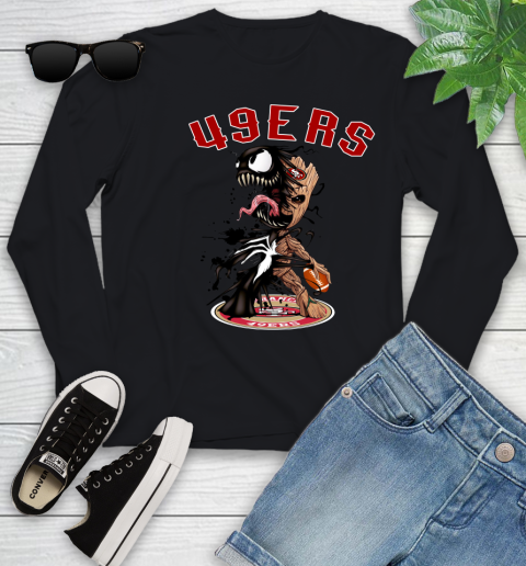 NFL San Francisco 49ers Football Venom Groot Guardians Of The Galaxy Youth Long Sleeve 2
