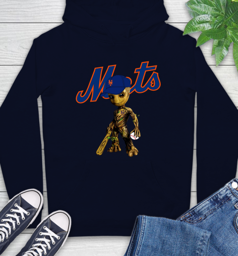 MLB New York Mets Groot Guardians Of The Galaxy Baseball Hoodie 4