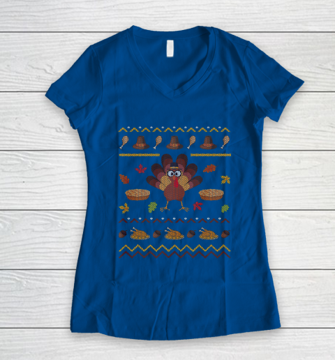 Ugly Christmas Sweater Thanksgiving Turkey Funny Holiday T-Shirt