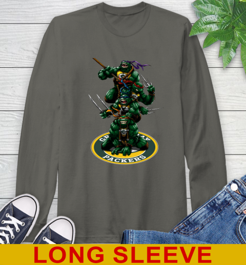 NFL Football Green Bay Packers Teenage Mutant Ninja Turtles Shirt Long Sleeve T-Shirt 8