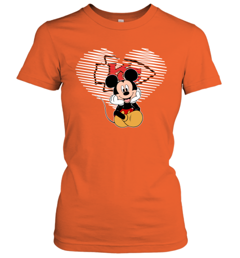 NFL Kansas City Chiefs The Heart Mickey Mouse Disney Football T Shirt Q33NZtXGEPV ladies t shirt 20 95 151514 front orange