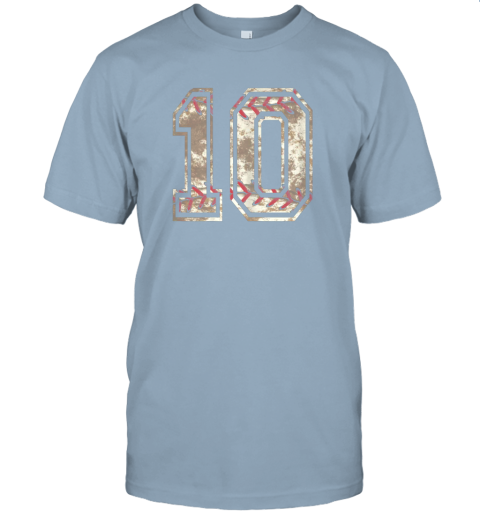 lxpp baseball jersey number 10 vintage distressed jersey t shirt 60 front light blue