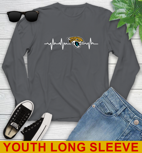 Jacksonville Jaguars NFL Football Heart Beat Shirt Youth Long Sleeve 10 Jacksonville Jaguars NFL Football Heart Beat Shirt Youth Long Sleeve - Image 10