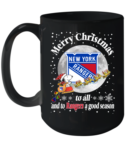 New York Rangers Merry Christmas To All And To Rangers A Good Season NHL Hockey Sports Ceramic Mug 15oz