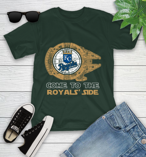 MLB Come To The Kansas City Royals Side Star Wars Baseball Sports Youth T-Shirt 5