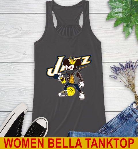 Utah Jazz NBA Basketball Mickey Peace Sign Sports Racerback Tank 12