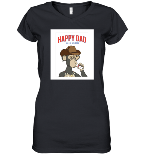 Happy Dad Ape Women's V-Neck T-Shirt