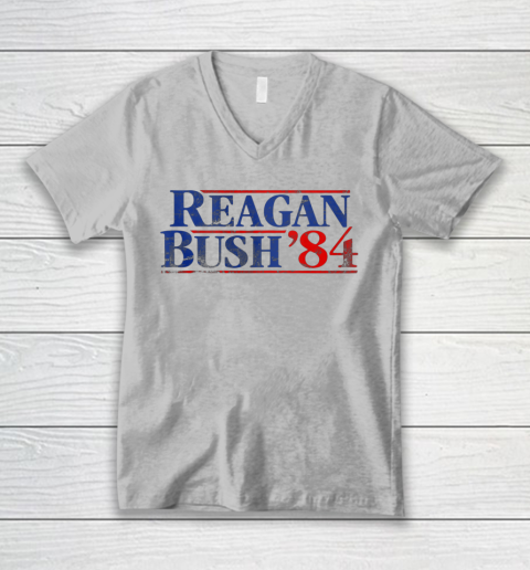 Reagan Bush 84 Vintage Style Conservative Republican V-Neck T-Shirt 2