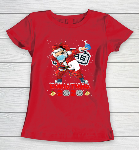 San Antonio Spurs Funny Santa Claus Dabbing Christmas 2020 NBA Women's T-Shirt 9