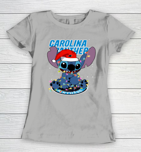 Carolina Panthers NFL Football noel stitch Christmas Women's T-Shirt 8