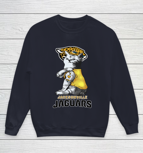 NFL Football My Cat Loves Jacksonville Jaguars Youth Sweatshirt 2