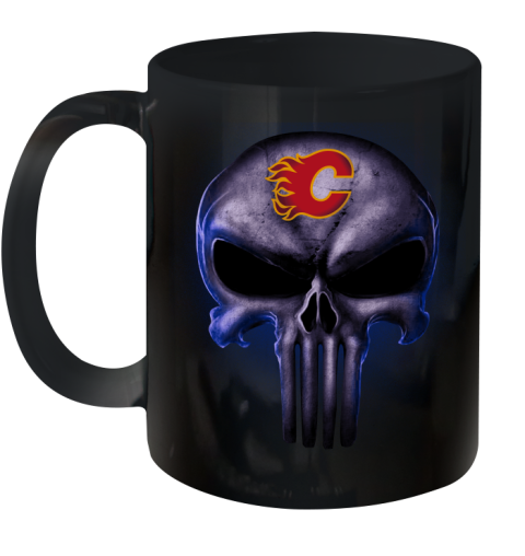 Calgary Flames NHL Hockey Punisher Skull Sports Ceramic Mug 11oz