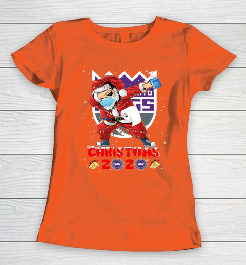 Sacramento Kings Funny Santa Claus Dabbing Christmas 2020 NBA Women's T-Shirt 3