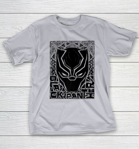 For Fan Black Panther Mask Woodcut Portrait T Shirt Tee For Sports