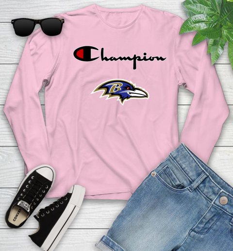 NFL Football Baltimore Ravens Champion Shirt Youth Long Sleeve 8